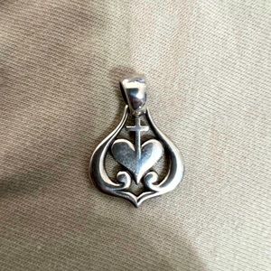 James Avery heart an cross pendent